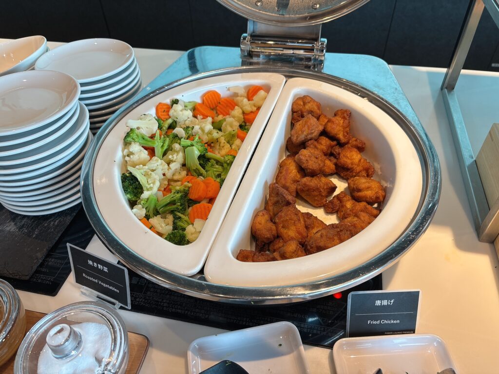 野菜と唐揚げ